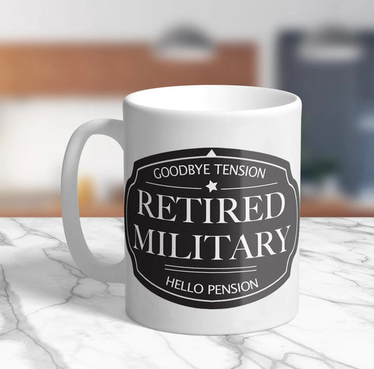 Funny Military Send-Off Mug – 'At Ease, Forever'