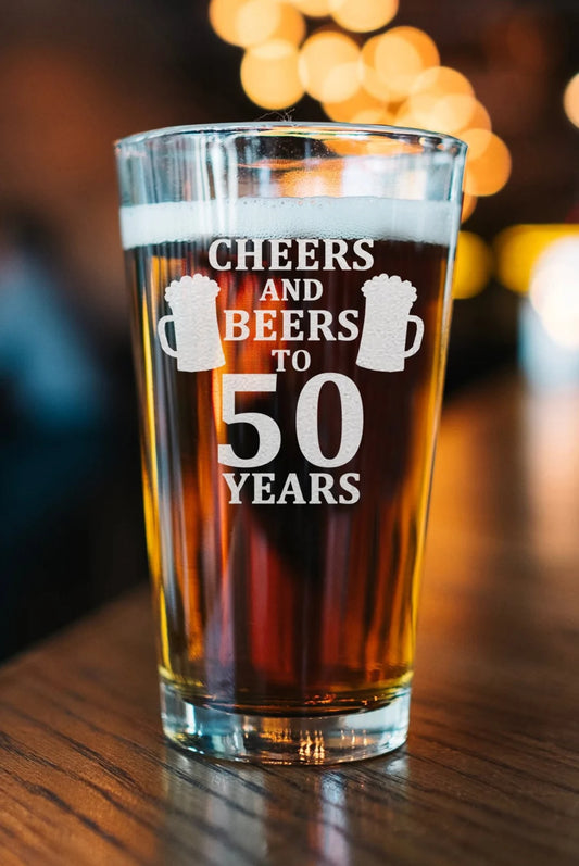 Birthday Pint Glass – 'Cheers to [Age] Years!'